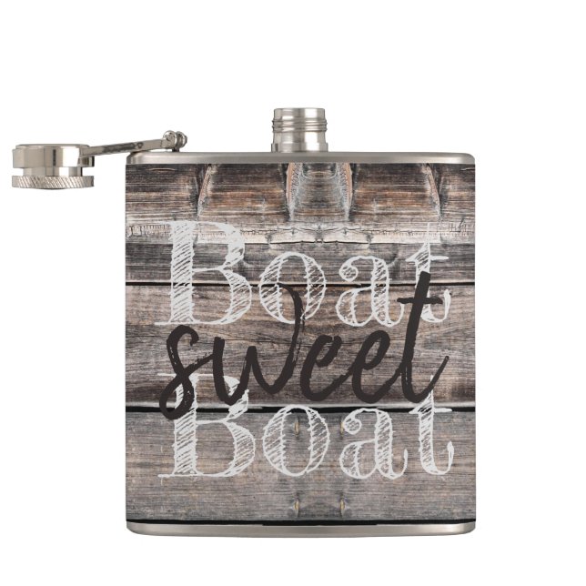 Rustikales Bartholzschiff | Flachmann (Geöffnet)