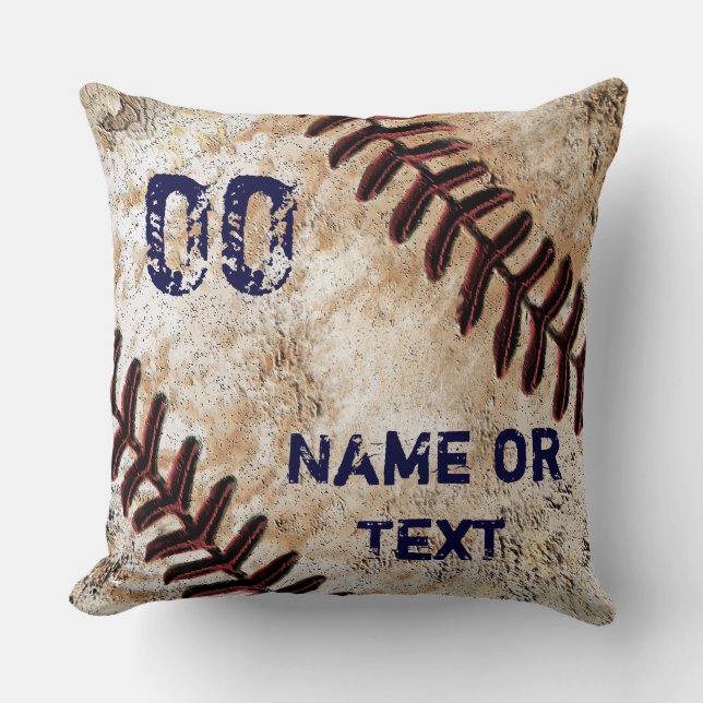 Rustikales Baseball-Throw-Kissen, Personalisiert Kissen (Vorderseite)