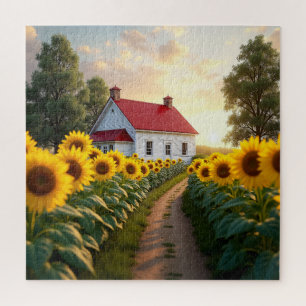 Rustikales Bauernhaus bei Sonnenaufgang