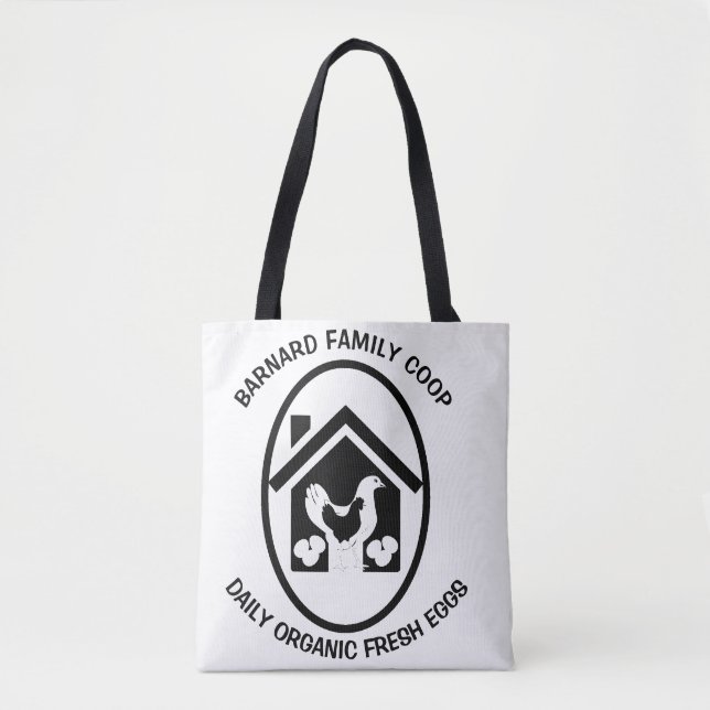 Rustikales Bauernhaus Bio Frische Eier Hühnergesch Tasche (Vorderseite)