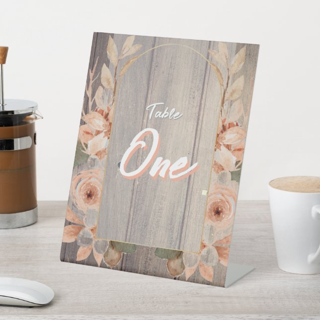 Rustikales Bauernhaus Boho Holz Grain & Blume Sockelschild (In SItu)