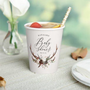 Rustikales Bauernhaus Botanische Junggeburtendusch Pappbecher