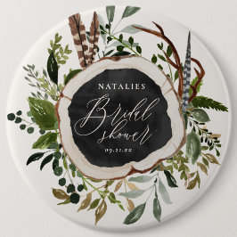 Rustikales Bauernhaus botanisches Brautparty Button