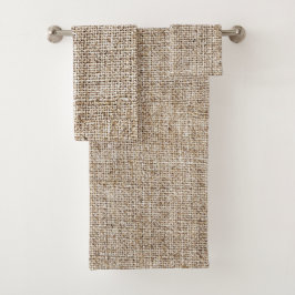 Rustikales Bauernhaus Burlap Badhandtuch Set