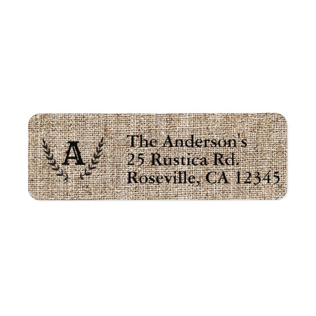 Rustikales Bauernhaus Burlap & Black Botanic Laure (Vorne)