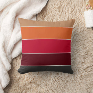 Rustikales Bauernhaus Burnt Orange Streifen Muster Kissen