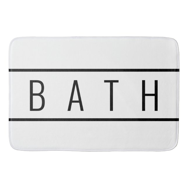 Rustikales Bauernhaus Chic White Black Badematte (Vorderseite)