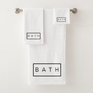 Rustikales Bauernhaus Chic White Black Minimal Badhandtuch Set