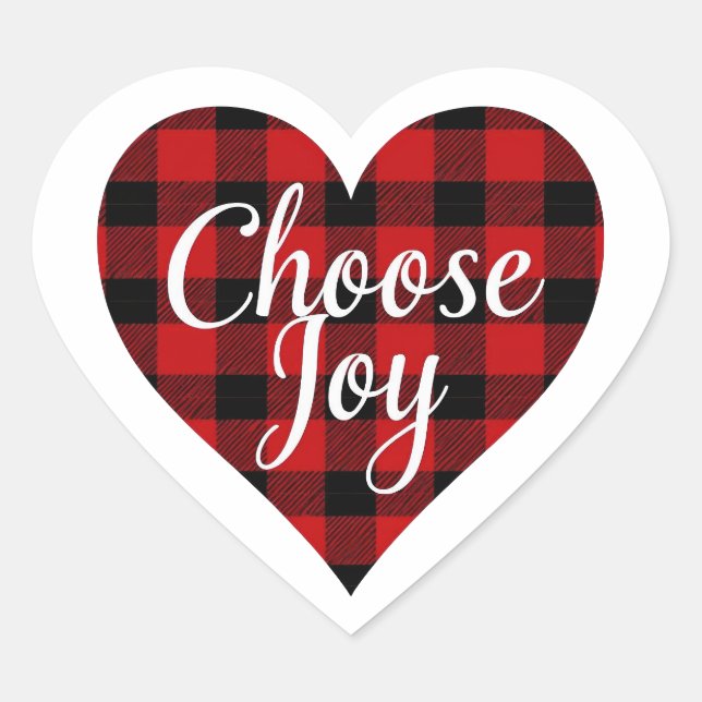 Rustikales Bauernhaus "Choose Joy" Herz-Aufkleber (Vorderseite)