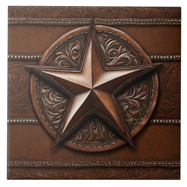 Rustikales Bauernhaus Cowboy Western Country Texas Fliese (Vorderseite)