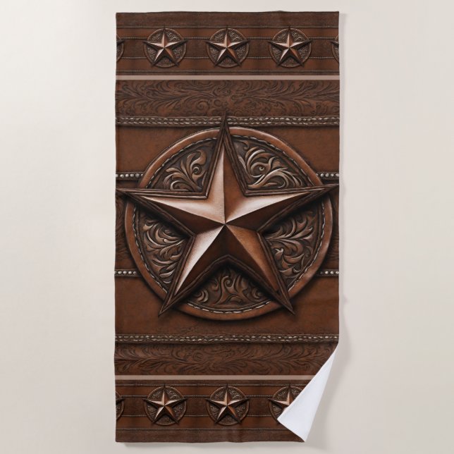 Rustikales Bauernhaus Cowboy Western Country Texas Strandtuch (Vorderseite)