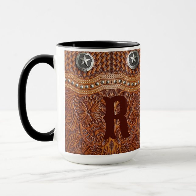 Rustikales Bauernhaus Cowboy Western Landmuster Tasse (Links)