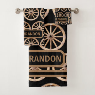 Rustikales Bauernhaus Elegant Name der alten Mode Badhandtuch Set