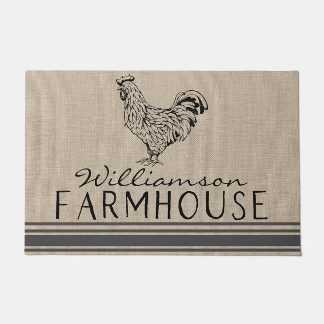Rustikales Bauernhaus Familienname Doormat Fußmatte (Vorderseite)