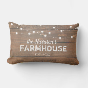 Rustikales Bauernhaus Familienname Lumbar Pillow Lendenkissen