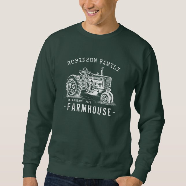Rustikales Bauernhaus Familienname Vintager Trakto Sweatshirt (Vorderseite)