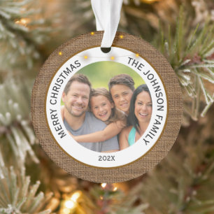Rustikales Bauernhaus Foto Weihnachten Ornament
