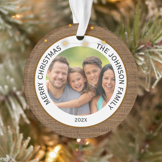 Rustikales Bauernhaus Foto Weihnachten Ornament (Baum)