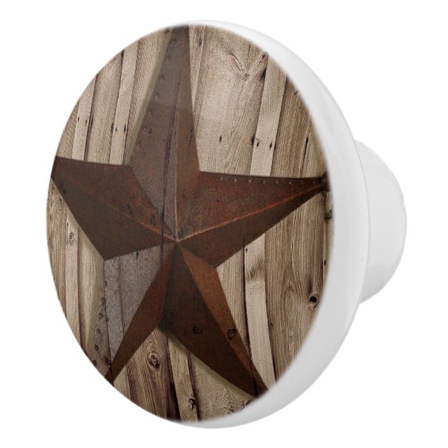 Rustikales Bauernhaus Holz Western Land Texas Star Keramikknauf (Rechts)