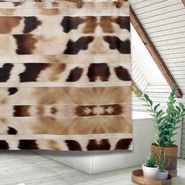 Rustikales Bauernhaus Kuh Print Cowboy Western Lan Duschvorhang (Rustic Farmhouse Cow Print Cowboy Western Country Shower Curtain)