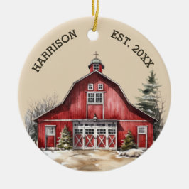 Rustikales Bauernhaus Landweihnacht Keramik Ornament