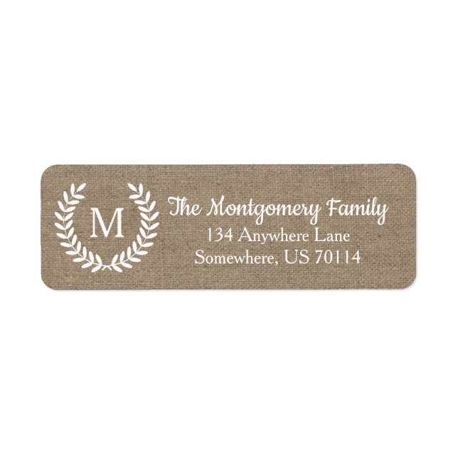 Rustikales Bauernhaus Laurels Imitate Burlap (Vorne)