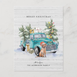Rustikales Bauernhaus LKW Weihnachtsfeiertag Postkarte