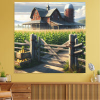 Rustikales Bauernhaus mit Cornfield Ai Art