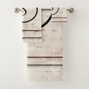 Rustikales Bauernhaus-Monogramm-Tuch-Set Badhandtuch Set