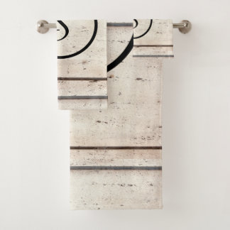 Rustikales Bauernhaus-Monogramm-Tuch-Set Badhandtuch Set