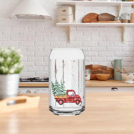 Rustikales Bauernhaus Not leidender Holz roter LKW Dosenglas