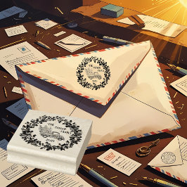 Rustikales Bauernhaus Not leidender Holzroter LKW Gummistempel