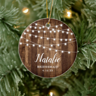 Rustikales Bauernhaus Personalisiert Bridesmaid Ke Keramik Ornament