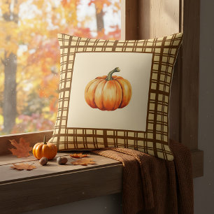 Rustikales Bauernhaus Pumpkin Brown Hütte Fall Akz Kissen