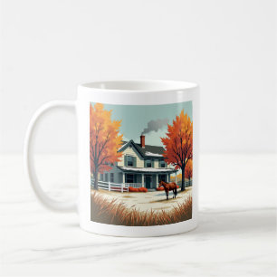 Rustikales Bauernhaus & Reitstall Leinwand Kaffeetasse