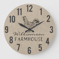 Rustikales Bauernhaus Rooster Burlap Familienname 