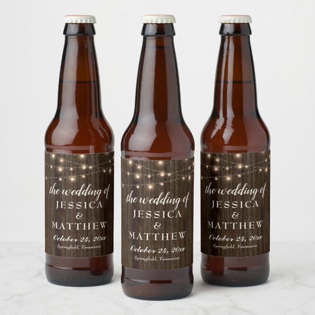 Rustikales Bauernhaus Twinklights Bierflaschenetikett (Flaschen)