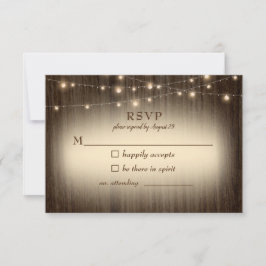Rustikales Bauernhaus Twinkling Lights Wedding RSV RSVP Karte