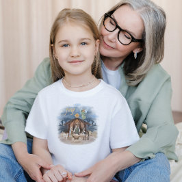 Rustikales Bauernhaus Weihnachten Joy Nativy Kleinkind T-shirt