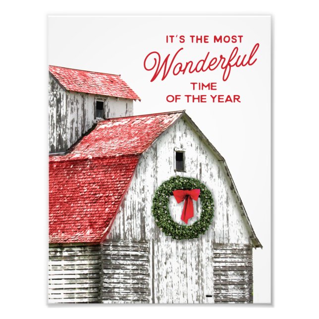 Rustikales Bauernhaus Weihnachtsstall Kunst Fotodruck (Vorne)
