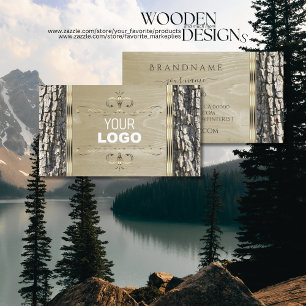 Rustikales Baumhackkörnchen Verzierte Grenze und  Visitenkarte