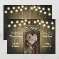 Rustikales Baumherz-Licht zum Hochzeitsempfang