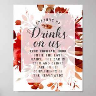 Rustikales Beauty Floral Gerahmt Open Bar Table Ze Poster