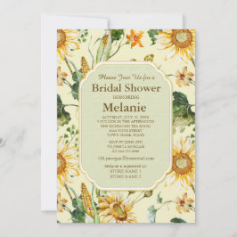 Rustikales Beauty Sonnenblume Botanisches Brautpar Einladung