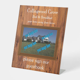 Rustikales Bed and Breakfast 🌿 Gästebuch Sockelschild