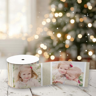 Rustikales Beige-Foto Satinband