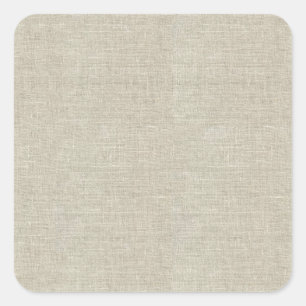 Rustikales beige Leinen gedruckt Quadratischer Aufkleber