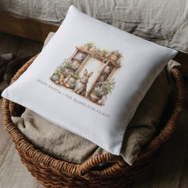 Rustikales Beige Osterkaninchen Personalisiert Kissen