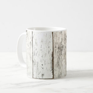 rustikales, beige-weißes Holzkorn Kaffeetasse