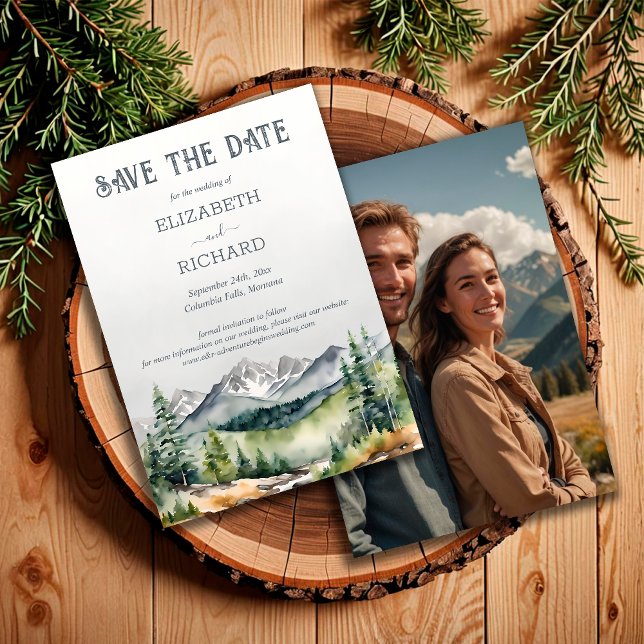Rustikales Bergerlebnis beginnt Hochzeitsfeiern Fo Save The Date (Von Creator hochgeladen)